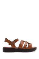 Women's Tan Leather Ankle Buckle Sandals | Derimod Women's Tan Leather Ankle Buckle Sandals | Derimod