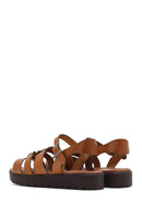Women's Tan Leather Ankle Buckle Sandals | Derimod Women's Tan Leather Ankle Buckle Sandals | Derimod