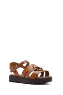 Women's Tan Leather Ankle Buckle Sandals | Derimod Women's Tan Leather Ankle Buckle Sandals | Derimod