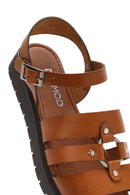 Women's Tan Leather Ankle Buckle Sandals | Derimod Women's Tan Leather Ankle Buckle Sandals | Derimod
