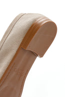 Women's Beige Suede Leather Masculine Loafer | Derimod Women's Beige Suede Leather Masculine Loafer | Derimod