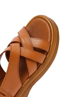 Women's Tan Back Strap Leather Sandals | Derimod Women's Tan Back Strap Leather Sandals | Derimod