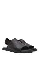 Women's Black Elastic Back Leather Sandals | Derimod Women's Black Elastic Back Leather Sandals | Derimod