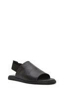 Women's Black Elastic Back Leather Sandals | Derimod Women's Black Elastic Back Leather Sandals | Derimod