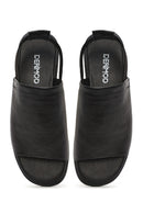 Women's Black Elastic Back Leather Sandals | Derimod Women's Black Elastic Back Leather Sandals | Derimod