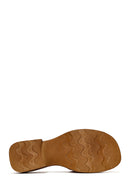 Women's Tan Buckle Leather Slippers | Derimod Women's Tan Buckle Leather Slippers | Derimod