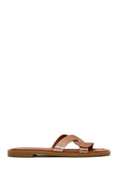 Women's Gold Metallic Leather Slippers | Derimod Women's Gold Metallic Leather Slippers | Derimod