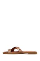 Women's Gold Metallic Leather Slippers | Derimod Women's Gold Metallic Leather Slippers | Derimod