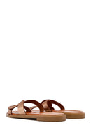 Women's Gold Metallic Leather Slippers | Derimod Women's Gold Metallic Leather Slippers | Derimod