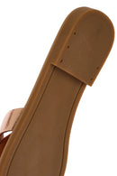 Women's Gold Metallic Leather Slippers | Derimod Women's Gold Metallic Leather Slippers | Derimod