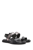 Women's Black Buckled Leather Sandals | Derimod Women's Black Buckled Leather Sandals | Derimod