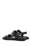 Women's Black Buckled Leather Sandals | Derimod Women's Black Buckled Leather Sandals | Derimod