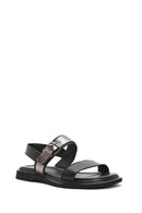 Women's Black Buckled Leather Sandals | Derimod Women's Black Buckled Leather Sandals | Derimod