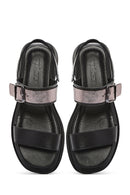 Women's Black Buckled Leather Sandals | Derimod Women's Black Buckled Leather Sandals | Derimod