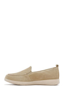 Women's Beige Suede Leather Comfort Loafer | Derimod Women's Beige Suede Leather Comfort Loafer | Derimod