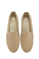 Women's Beige Suede Leather Comfort Loafer | Derimod Women's Beige Suede Leather Comfort Loafer | Derimod
