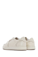 Women's Cream Lace-Up Leather Sneakers | Derimod Women's Cream Lace-Up Leather Sneakers | Derimod