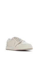 Women's Cream Lace-Up Leather Sneakers | Derimod Women's Cream Lace-Up Leather Sneakers | Derimod