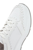 Women's White Lace-up Thick-Sole Leather Sneaker | Derimod Women's White Lace-up Thick-Sole Leather Sneaker | Derimod