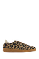 Women's Leopard Lace-Up Leather Sneakers | Derimod Women's Leopard Lace-Up Leather Sneakers | Derimod