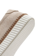 Women's Beige Lace-Up Chunky Sole Suede Leather Sneakers | Derimod Women's Beige Lace-Up Chunky Sole Suede Leather Sneakers | Derimod