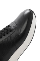 Erkek Siyah Bağcıklı Kalın Tabanlı Deri Sneaker | Derimod Erkek Siyah Bağcıklı Kalın Tabanlı Deri Sneaker | Derimod