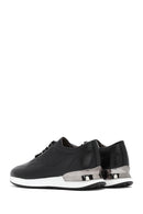 Erkek Siyah Bağcıklı Kalın Tabanlı Deri Sneaker | Derimod Erkek Siyah Bağcıklı Kalın Tabanlı Deri Sneaker | Derimod