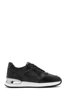 Erkek Siyah Bağcıklı Deri Sneaker | Derimod Erkek Siyah Bağcıklı Deri Sneaker | Derimod