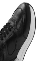 Erkek Siyah Bağcıklı Deri Sneaker | Derimod Erkek Siyah Bağcıklı Deri Sneaker | Derimod