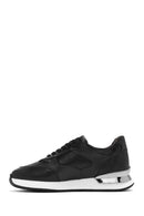 Erkek Siyah Bağcıklı Deri Sneaker | Derimod Erkek Siyah Bağcıklı Deri Sneaker | Derimod