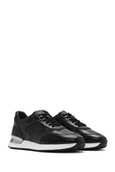 Erkek Siyah Bağcıklı Deri Sneaker | Derimod Erkek Siyah Bağcıklı Deri Sneaker | Derimod