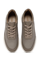 Men's Mink Lace-up Leather Sneaker | Derimod Men's Mink Lace-up Leather Sneaker | Derimod