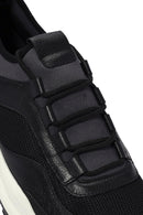 Men's Black Lace-Up Leather Casual Sneaker | Derimod Men's Black Lace-Up Leather Casual Sneaker | Derimod