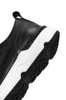 Men's Black Lace-up Leather Sneaker | Derimod Men's Black Lace-up Leather Sneaker | Derimod