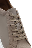 Erkek Bej Bağcıklı Deri Sneaker | Derimod Erkek Bej Bağcıklı Deri Sneaker | Derimod
