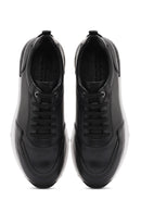Erkek Siyah Bağcıklı Kalın Tabanlı Deri Sneaker | Derimod Erkek Siyah Bağcıklı Kalın Tabanlı Deri Sneaker | Derimod