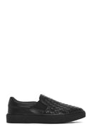 Erkek Siyah Örgü Deri Loafer | Derimod Erkek Siyah Örgü Deri Loafer | Derimod