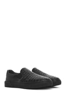 Erkek Siyah Örgü Deri Loafer | Derimod Erkek Siyah Örgü Deri Loafer | Derimod
