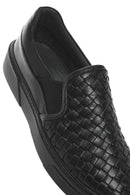 Erkek Siyah Örgü Deri Loafer | Derimod Erkek Siyah Örgü Deri Loafer | Derimod