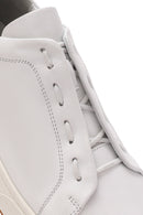 Men's White Lace-up Leather Sneaker | Derimod Men's White Lace-up Leather Sneaker | Derimod