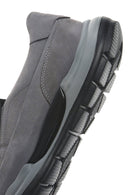 Men's Grey Thick Sole Nubuck Leather Comfort Loafers | Derimod Men's Grey Thick Sole Nubuck Leather Comfort Loafers | Derimod