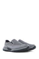 Men's Grey Thick Sole Nubuck Leather Comfort Loafers | Derimod Men's Grey Thick Sole Nubuck Leather Comfort Loafers | Derimod