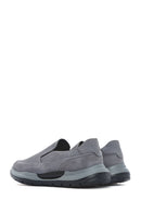 Men's Grey Thick Sole Nubuck Leather Comfort Loafers | Derimod Men's Grey Thick Sole Nubuck Leather Comfort Loafers | Derimod