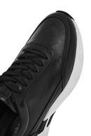 Erkek Siyah Bağcıklı Kalın Tabanlı Deri Sneaker | Derimod Erkek Siyah Bağcıklı Kalın Tabanlı Deri Sneaker | Derimod