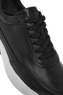 Erkek Siyah Bağcıklı Kalın Tabanlı Deri Sneaker | Derimod Erkek Siyah Bağcıklı Kalın Tabanlı Deri Sneaker | Derimod