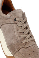Erkek Bej Bağcıklı Süet Deri Sneaker | Derimod Erkek Bej Bağcıklı Süet Deri Sneaker | Derimod