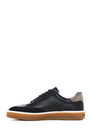 Men's Black Lace-up Leather Sneaker | Derimod Men's Black Lace-up Leather Sneaker | Derimod