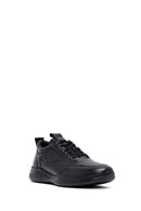 Erkek Siyah Bağcıklı Deri Sneaker | Derimod Erkek Siyah Bağcıklı Deri Sneaker | Derimod