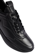 Erkek Siyah Bağcıklı Deri Sneaker | Derimod Erkek Siyah Bağcıklı Deri Sneaker | Derimod