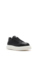 Men's Black Thick Sole Lace Up Leather Sneaker | Derimod Men's Black Thick Sole Lace Up Leather Sneaker | Derimod